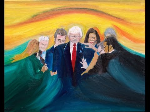 480x360 Praying Over The President Donald Trump Oil Painting Art By - Trump Oil Painting