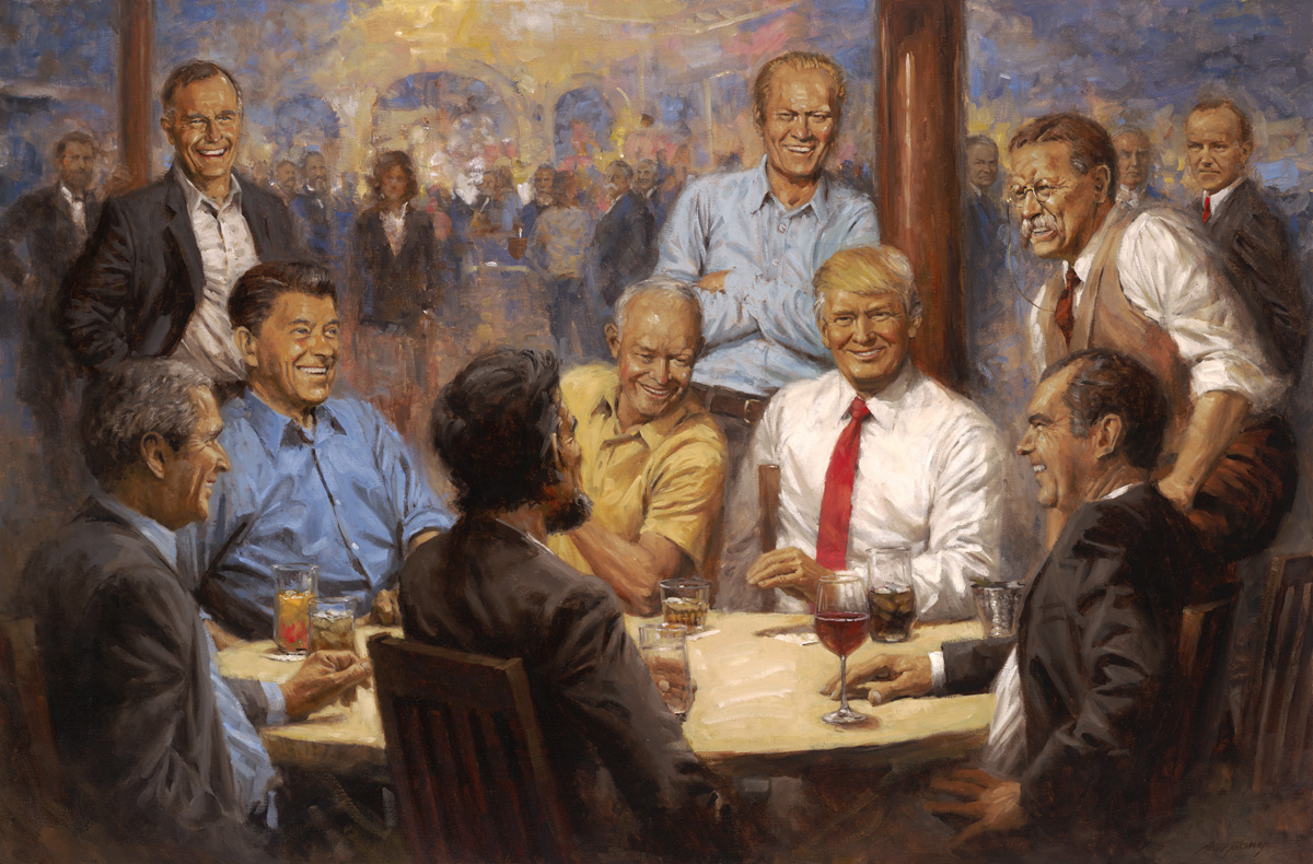 1200x790 Andy Thomas Republican Presidents Painting Features Trump Time - Trump Oil Painting