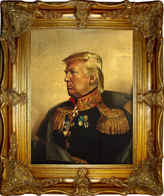550x656 Found This Painting Of God Emperor Trump - Trump Portrait Painting