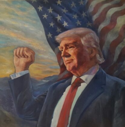 414x419 A Letter To President Donald Trump From Artist Jinyu Li Aafoh - Trump Portrait Painting