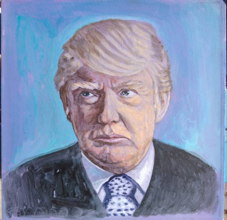 770x744 Saatchi Art Trump With Blonde Mustache Painting By Christopher - Trump Portrait Painting