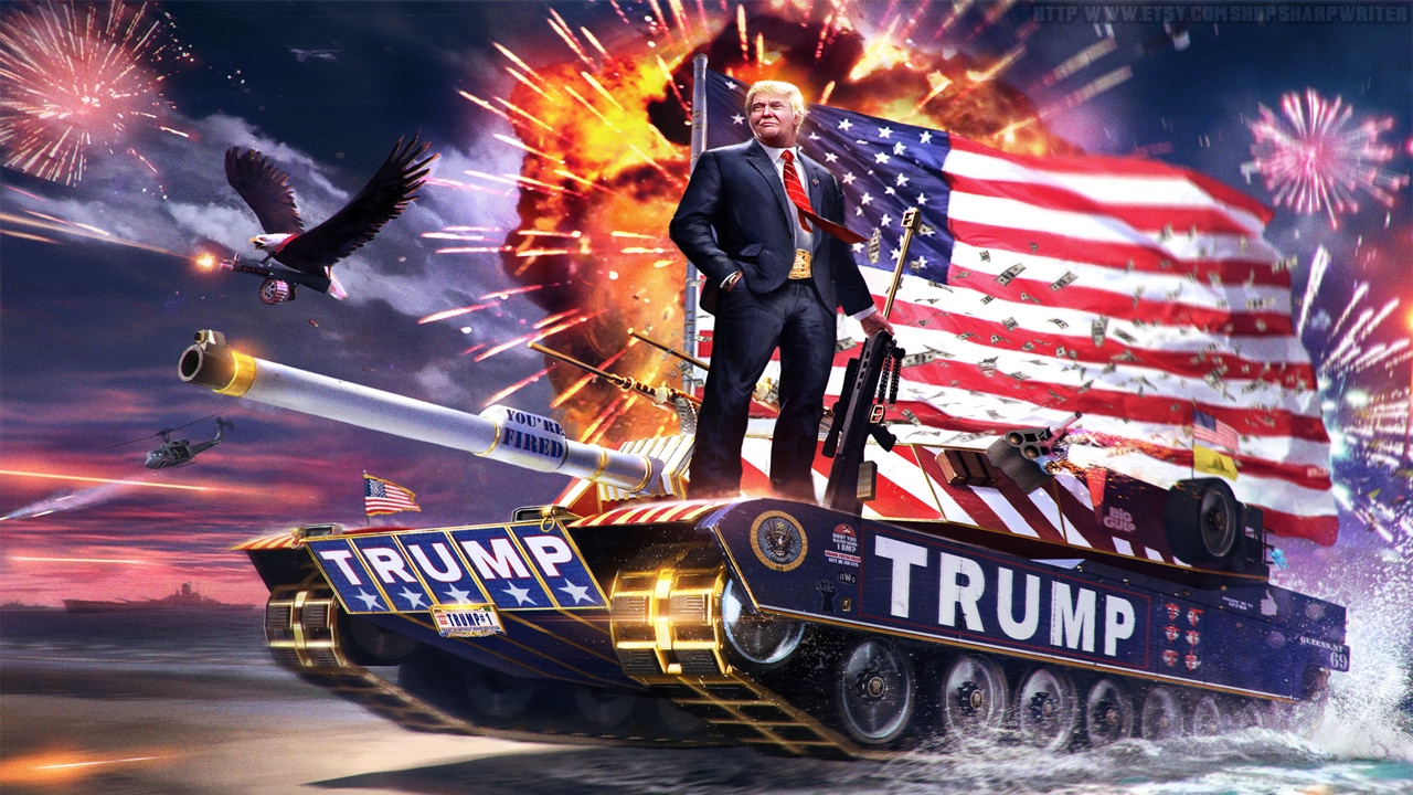 1280x720 Donald Trump's Tank Of Freedom - Trump Tank Painting