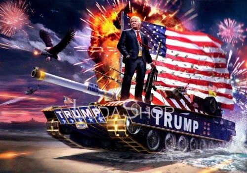 500x352 Donald Trump New American Republican President Winner Tank Art - Trump Tank Painting