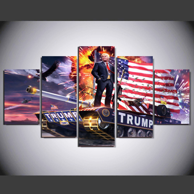 640x640 5 Pieces American Donald Trump Poster Modern Home Wall Decor - Trump Tank Painting