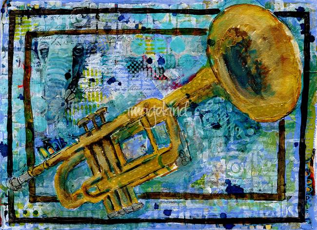 650x471 Stunning Trumpet Painting Artwork For Sale On Fine Art Prints - Trumpet Painting