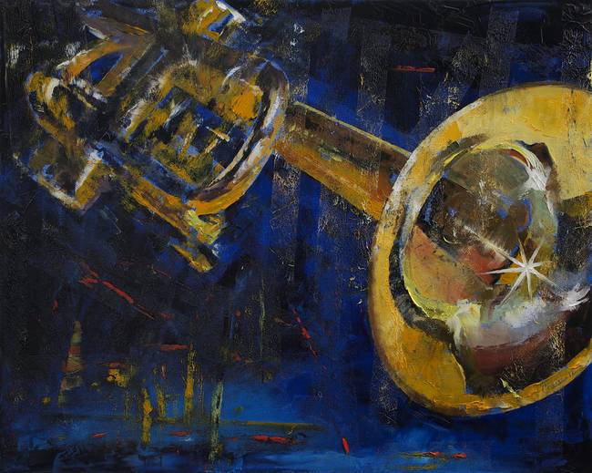 650x519 Trumpet By Michael Creese - Trumpet Painting