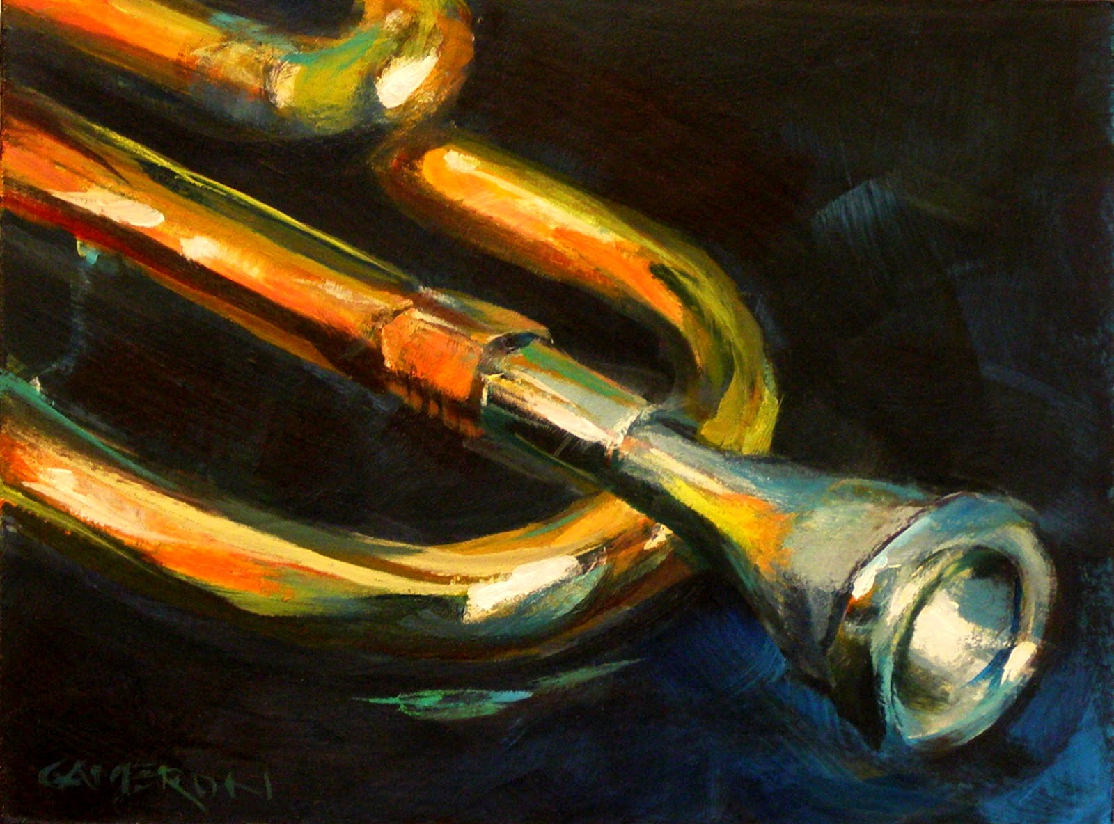 1600x1184 Brian Cameron's Daily Paintings Trumpet - Trumpet Painting