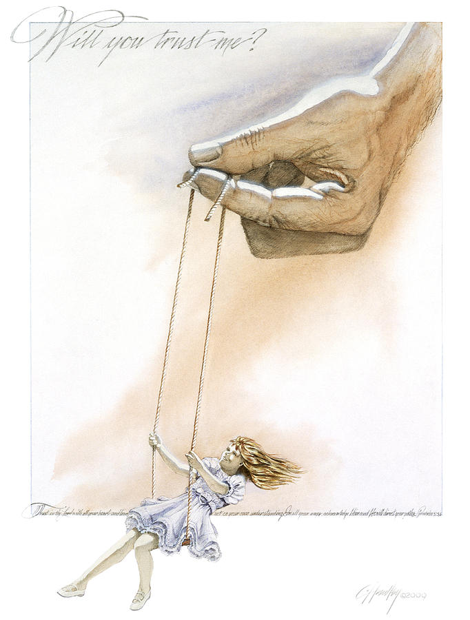 682x900 Will You Trust Me Blonde Painting By Cliff Hawley - Trust Painting