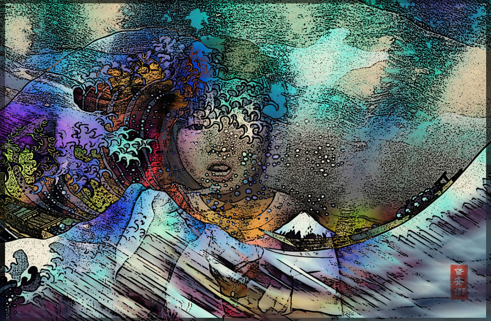 1000x654 Japanese Tsunami - Tsunami Painting