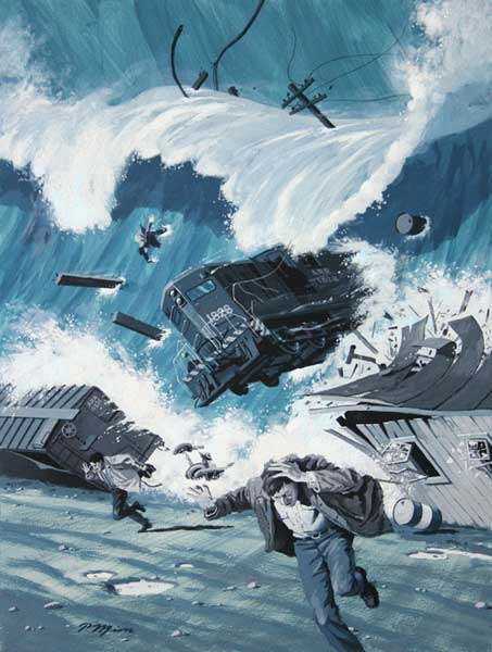 453x600 Pierre Mion Illustrations Gallery - Tsunami Painting