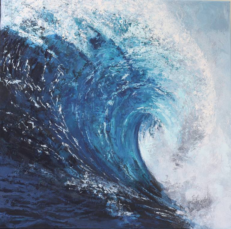 770x764 Saatchi Art Tsunami Great Wave Painting By Hannah Bruce - Tsunami Painting