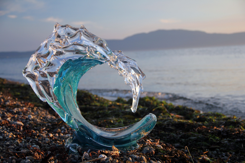 800x534 Tsunami Wave Sculptures David Wight Glass Art - Tsunami Wave Painting