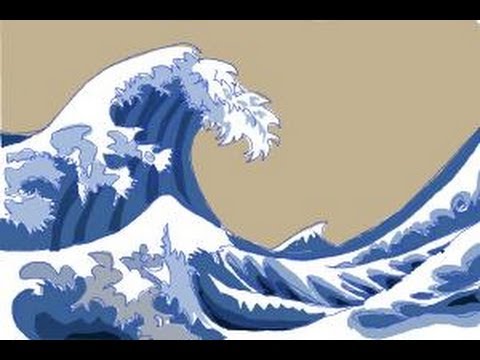 480x360 How To Draw Japanese Waves - Tsunami Wave Painting