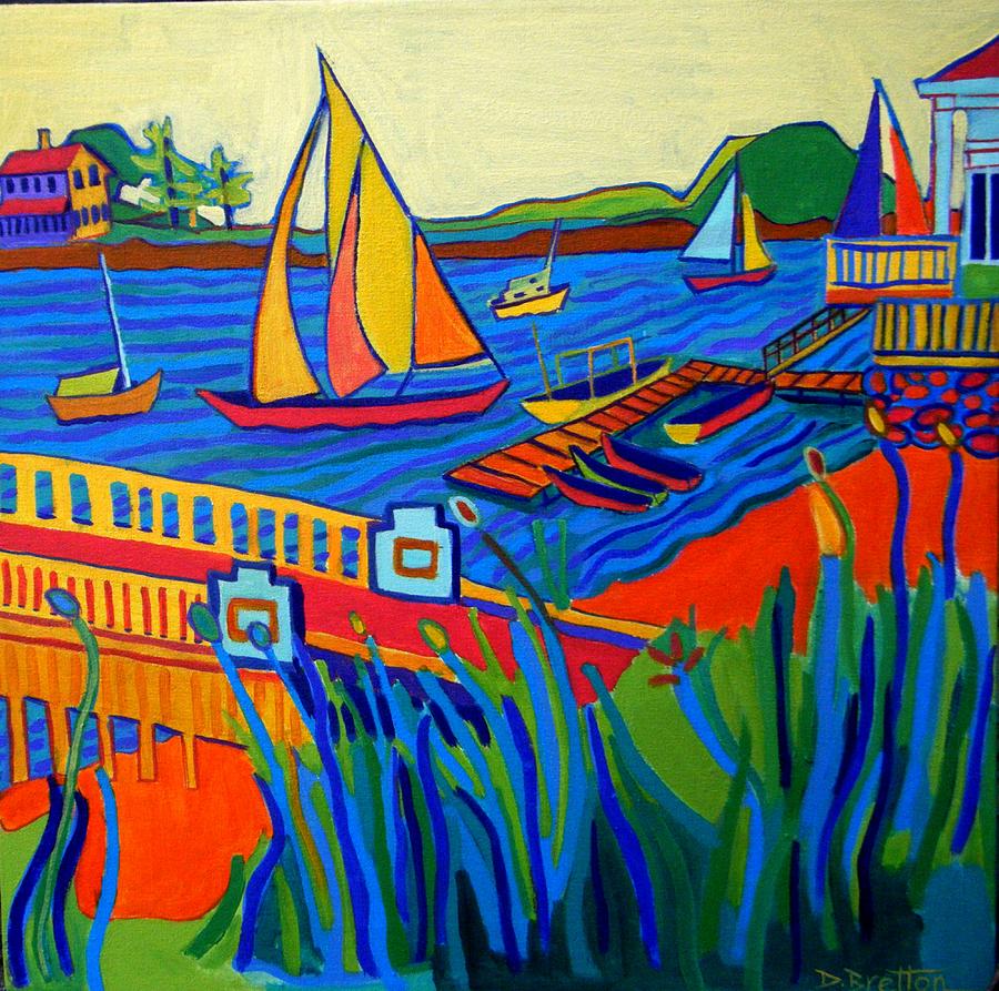 900x893 Sailing At Tucks Point Manchester By The Sea Painting By Debra - Tucks Painting