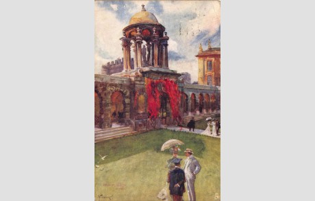 460x293 Vintage 1913 Tucks Postcard Art Painting Oxford Queens College By - Tucks Painting