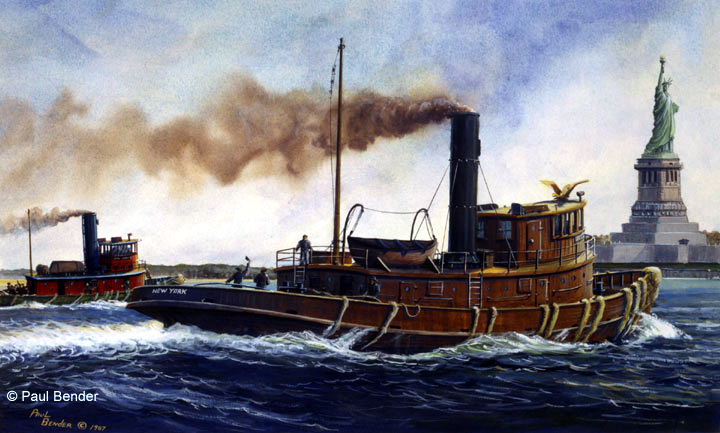 720x433 Paul Bender Naval Amp Maritime Artist - Tugboat Painting