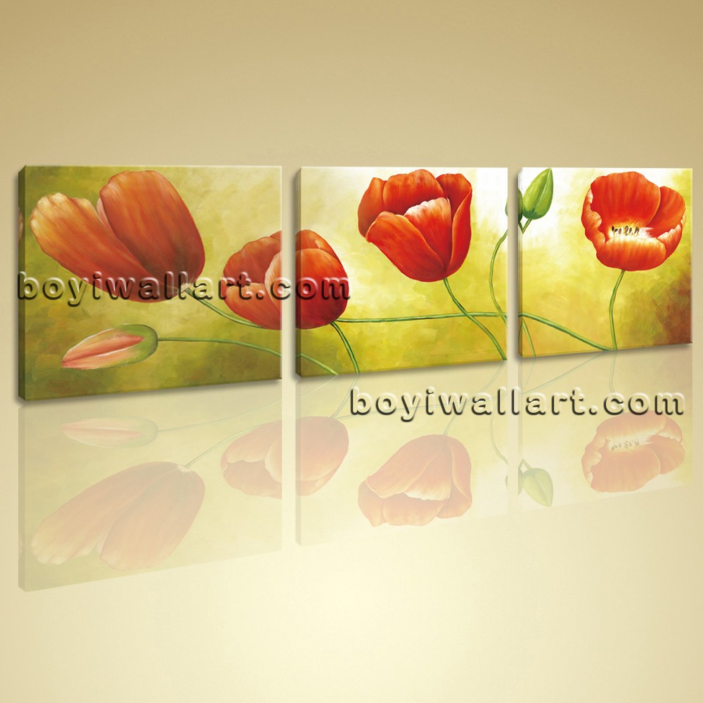 1000x1000 Large Canvas Wall Art Print Abstract Tulip Flowers Painting - Tulip Flower Painting