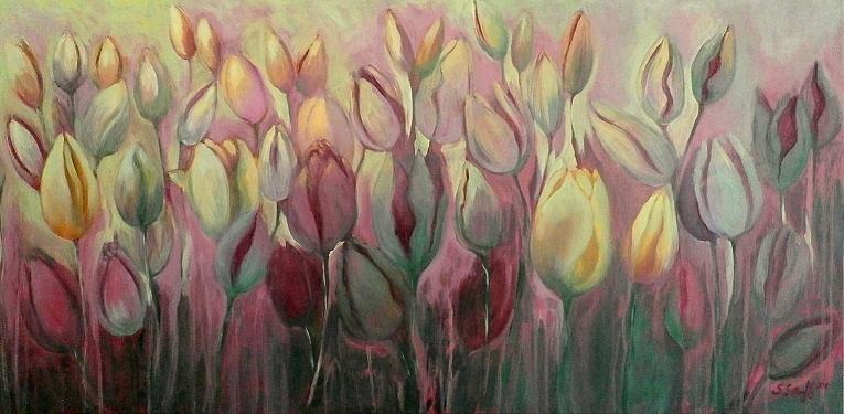 765x375 Tulip Mania Painting By Sandra Gotautaite - Tulip Mania Painting