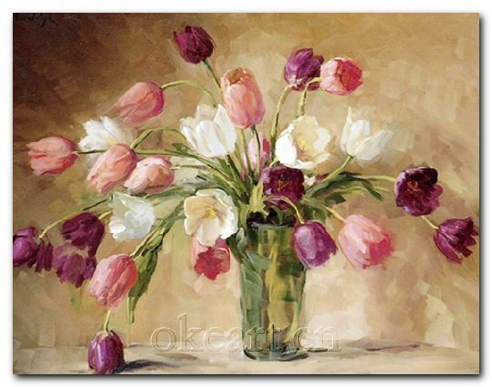 541x425 Free Shipping 100% Handmade New Modern Hand Painted On Canvas - Tulip Oil Painting