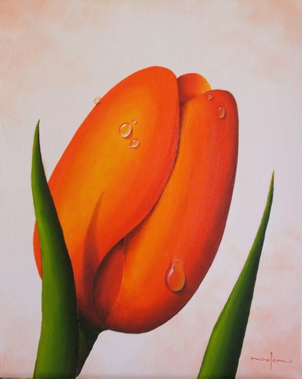 600x753 How To Paint A Tulip In Oil - Tulip Oil Painting