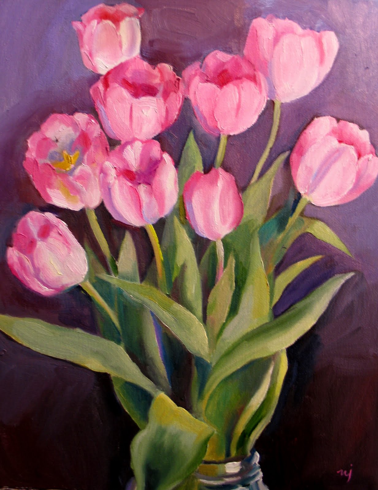 Tulip Oil Painting at PaintingValley.com | Explore collection of Tulip ...