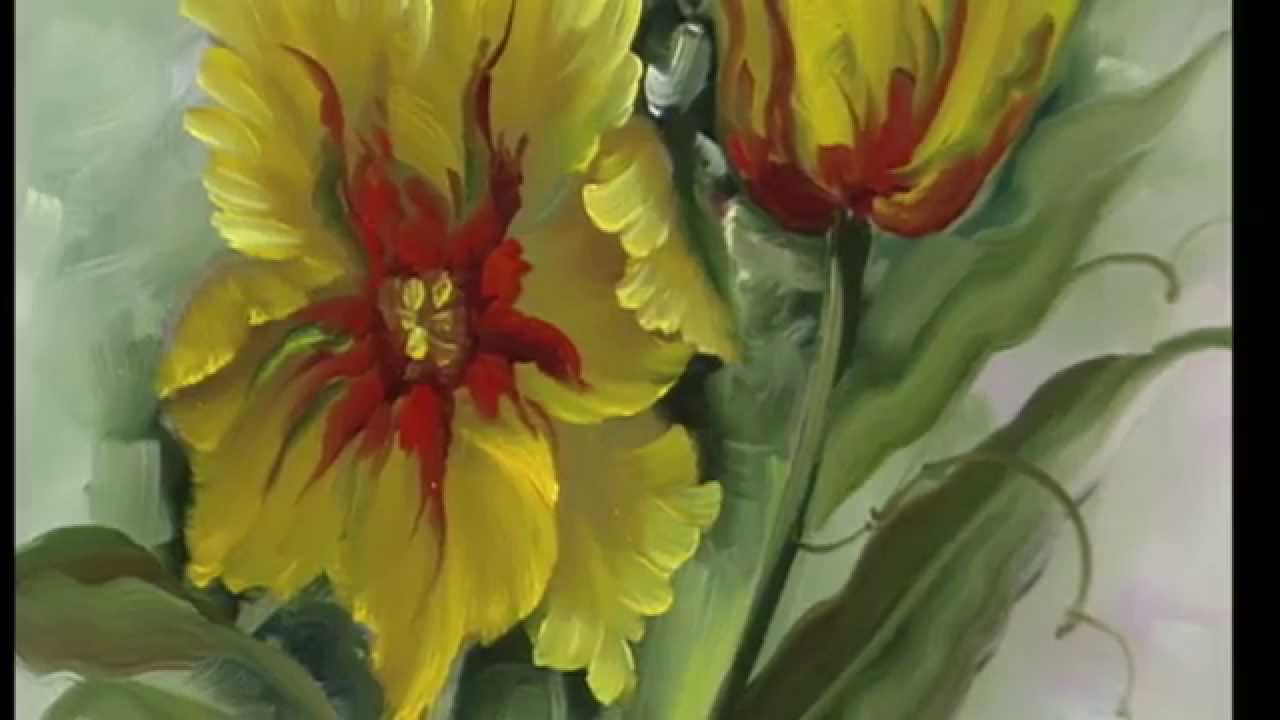 1280x720 The Beauty Of Oil Painting, Series 1, Episode 18 Painters Tulips - Tulip Oil Painting