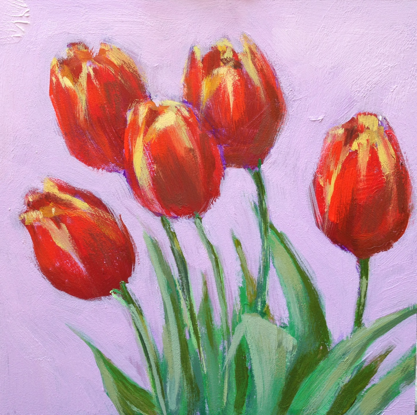 1458x1451 Eleletsitz Tulip Acrylic Painting Images - Tulip Painting