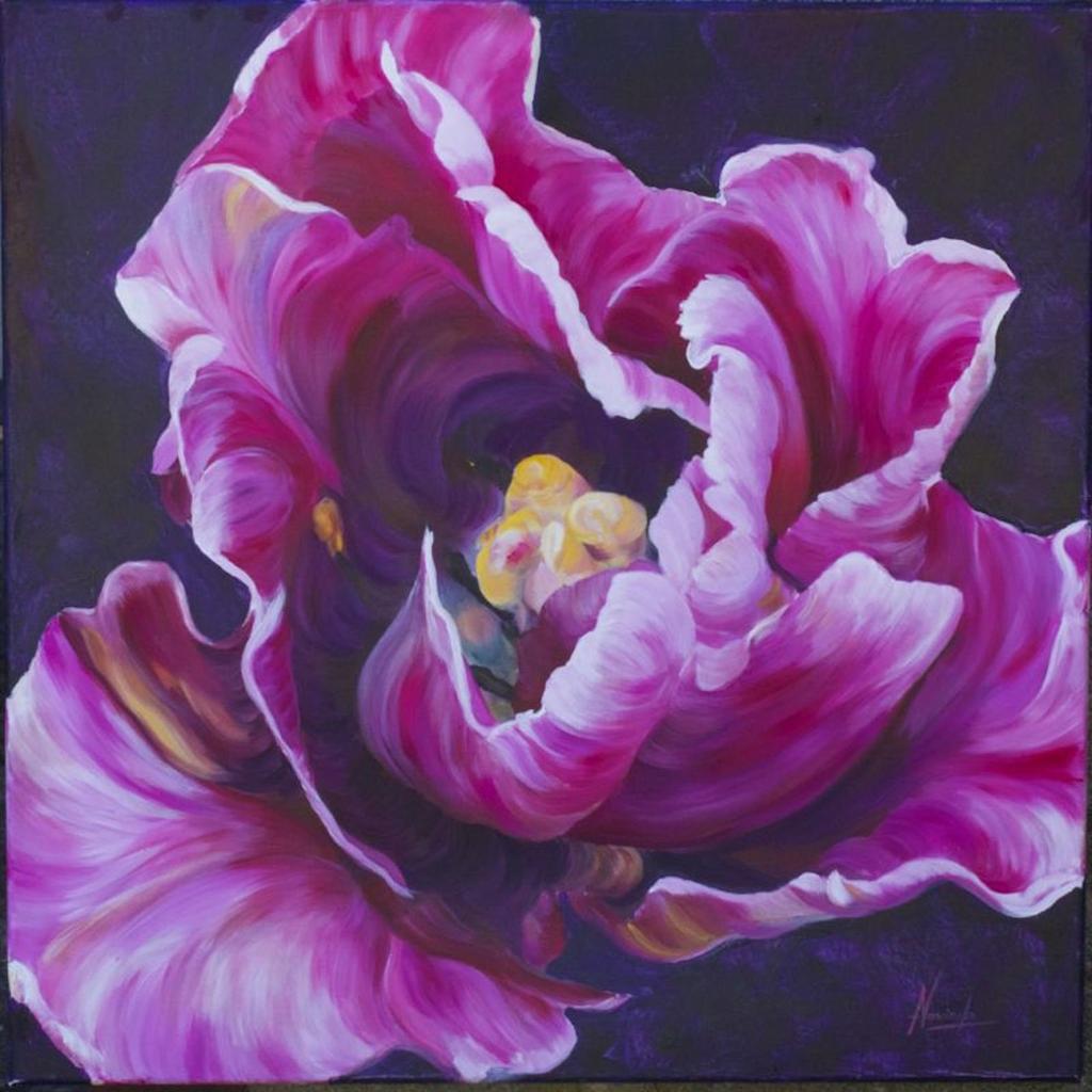 1024x1024 Diva Pink, Cerise Amp Purple Parrot Tulip Flower Painting Acrylic - Tulip Painting Acrylic