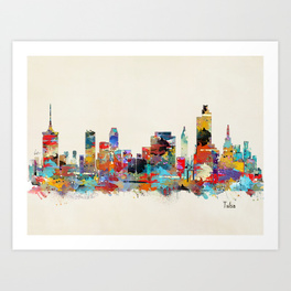 264x264 Tulsa Art Prints Society6 - Tulsa Skyline Painting