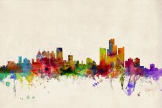 236x157 Tulsa Oklahoma, Tulsa Art Tulsa Print Tulsa Skyline City Wall Art - Tulsa Skyline Painting
