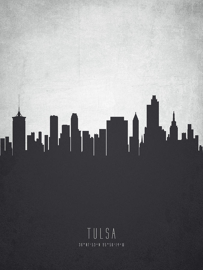 675x900 Tulsa Oklahoma Cityscape 19 Painting By Aged Pixel - Tulsa Skyline Painting
