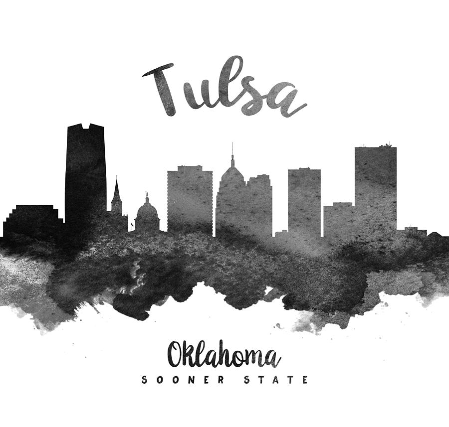900x857 Tulsa Oklahoma Skyline 18 Painting By Aged Pixel - Tulsa Skyline Painting