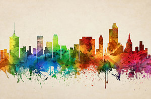 300x197 Tulsa Skyline Art Fine Art America - Tulsa Skyline Painting