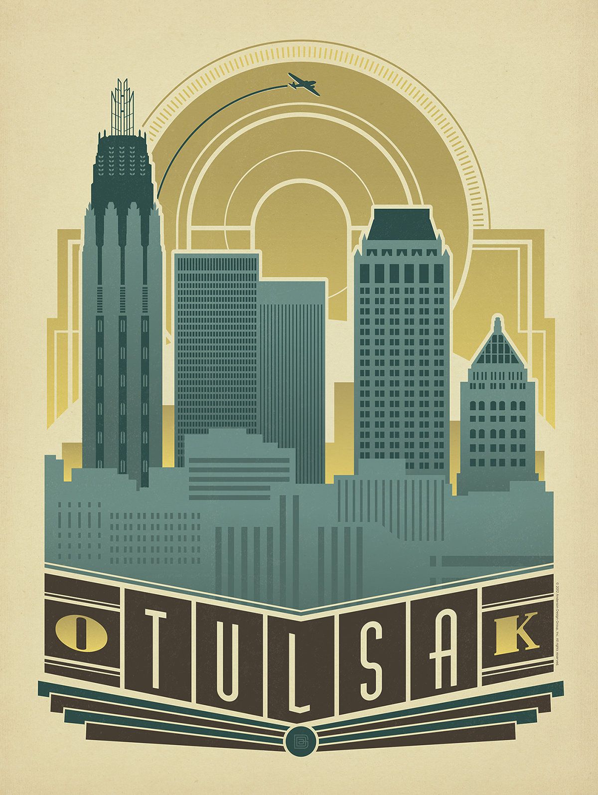 1200x1595 Vintage Tulsa Posters Motherroad Travel Travel Posters - Tulsa Skyline Painting