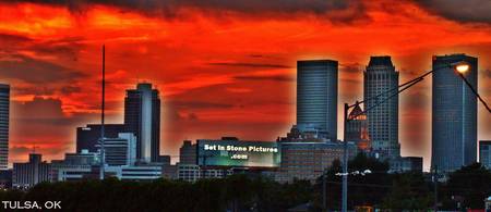 450x195 Stunning Tulsa Skyline Artwork For Sale On Fine Art Prints - Tulsa Skyline Painting