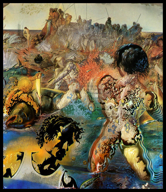 570x659 Salvador Dali Print Tuna Fishing Detail - Tuna Fishing Painting