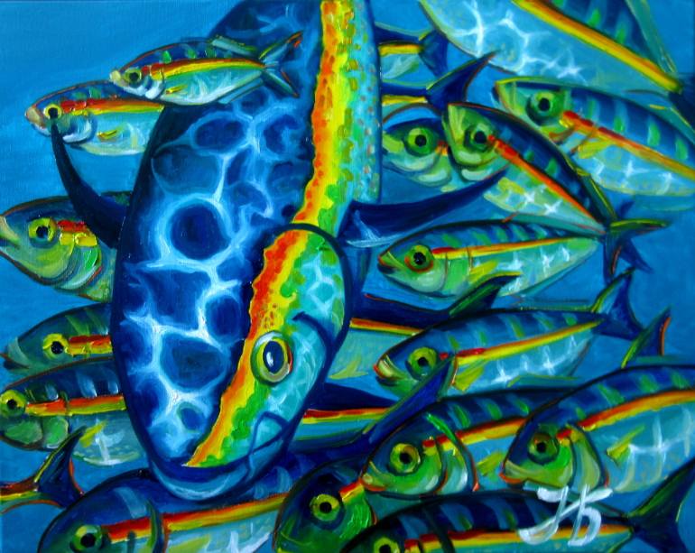 770x613 Saatchi Art Tuna Fish Painting By Nadia Bykova - Tuna Painting