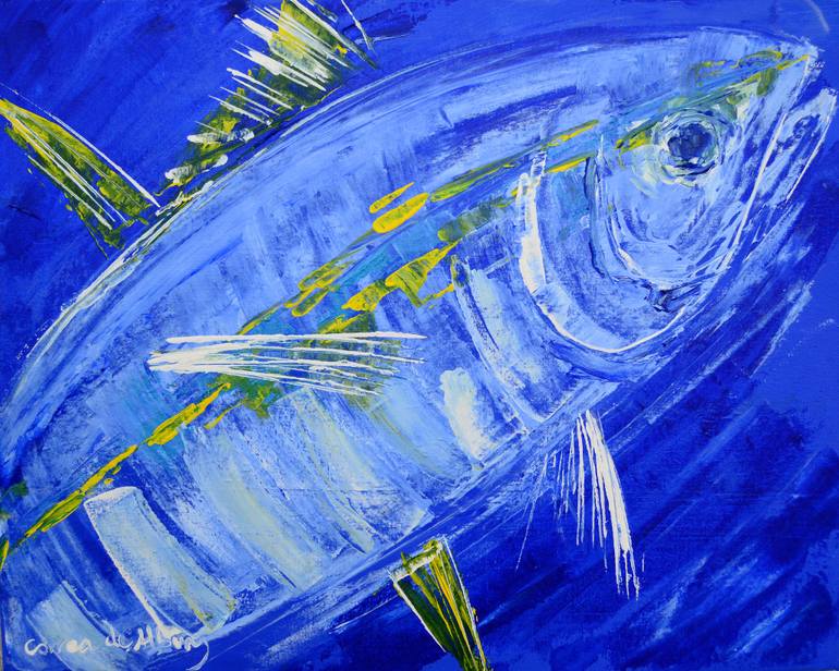 770x616 Saatchi Art Yellowfin Tuna Painting By Paola Correa De Albury - Tuna Painting