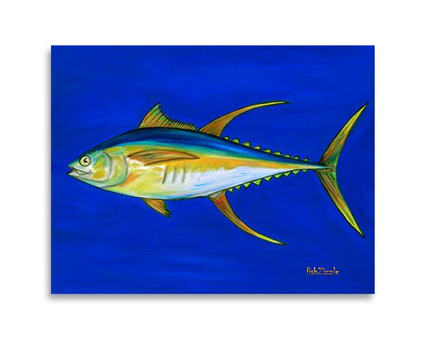 600x480 Yellowfin Tuna Fish Art Print Fishzizzle - Tuna Painting