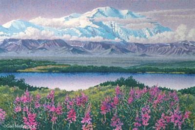 400x267 Mt. Mckinley Mini Print From A Painting - Tundra Painting