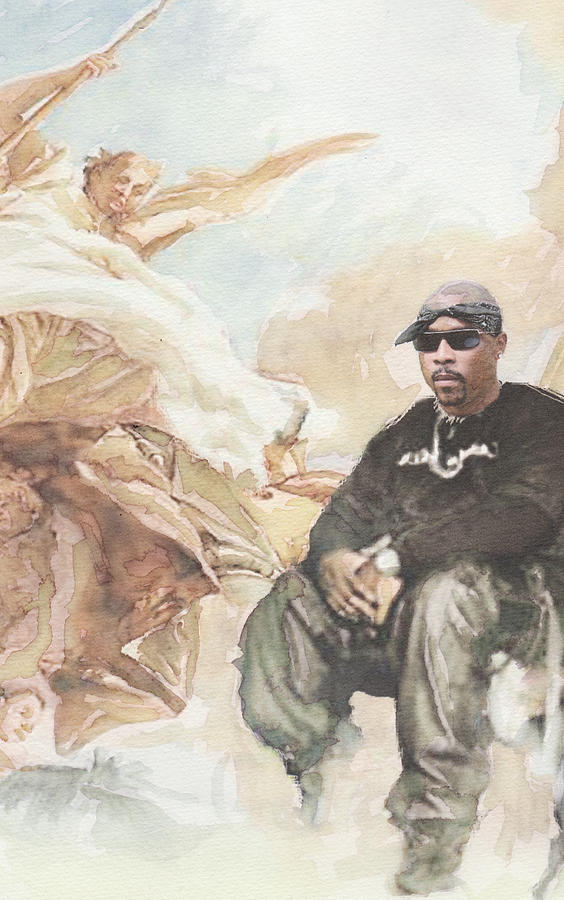 564x900 Nate, Biggie, 2pac Wonder If Heaven Got A Ghetto Detail Painting - Tupac And Biggie Painting