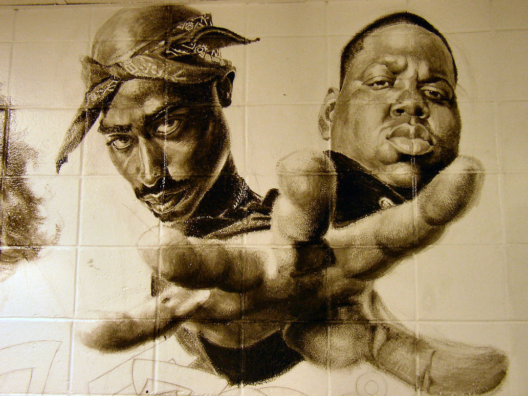 1032x774 School Mural 2pac And Biggie By Deadhead16mb - Tupac And Biggie Painting