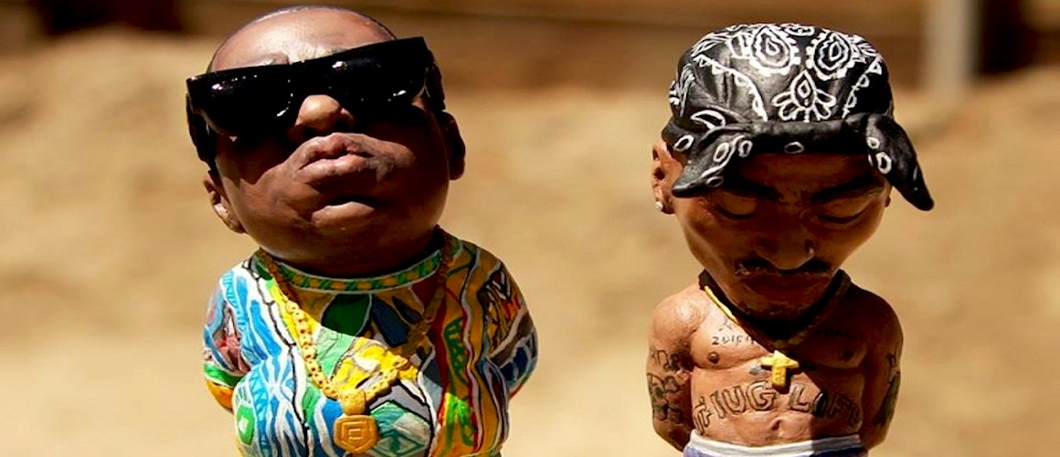 1160x500 Custom Hand Painted Sculptures Of Tupac And Biggie Smalls By - Tupac And Biggie Painting
