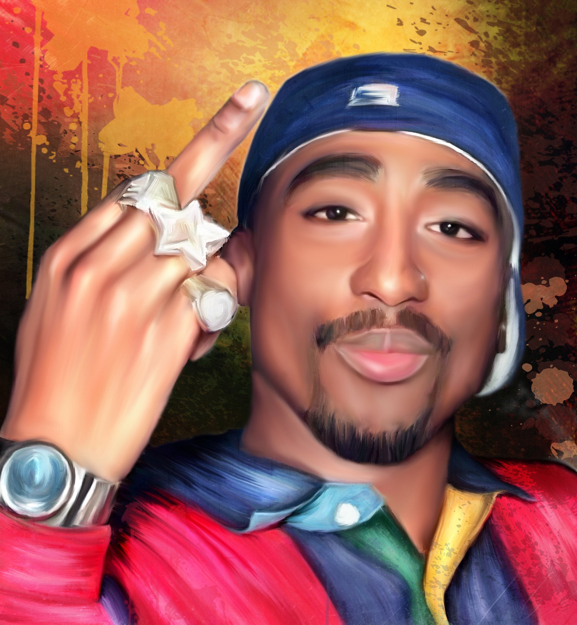 1890x2048 Tupac Digital Painting Get Custom Art - Tupac Painting