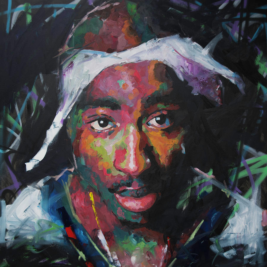 900x900 Tupac Shakur Painting By Richard Day - Tupac Painting