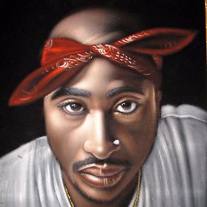 300x300 Tupac Shakur 2pac Portrait Original Oil Painting Black Velvet - Tupac Shakur Painting