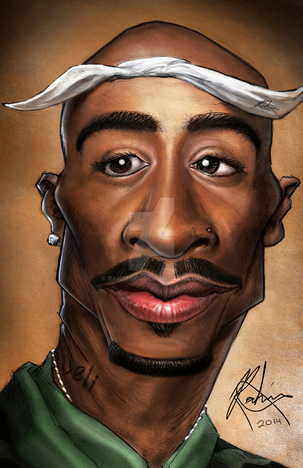 1024x1584 Tupac Shakur Caricature By Rahimi001 - Tupac Shakur Painting