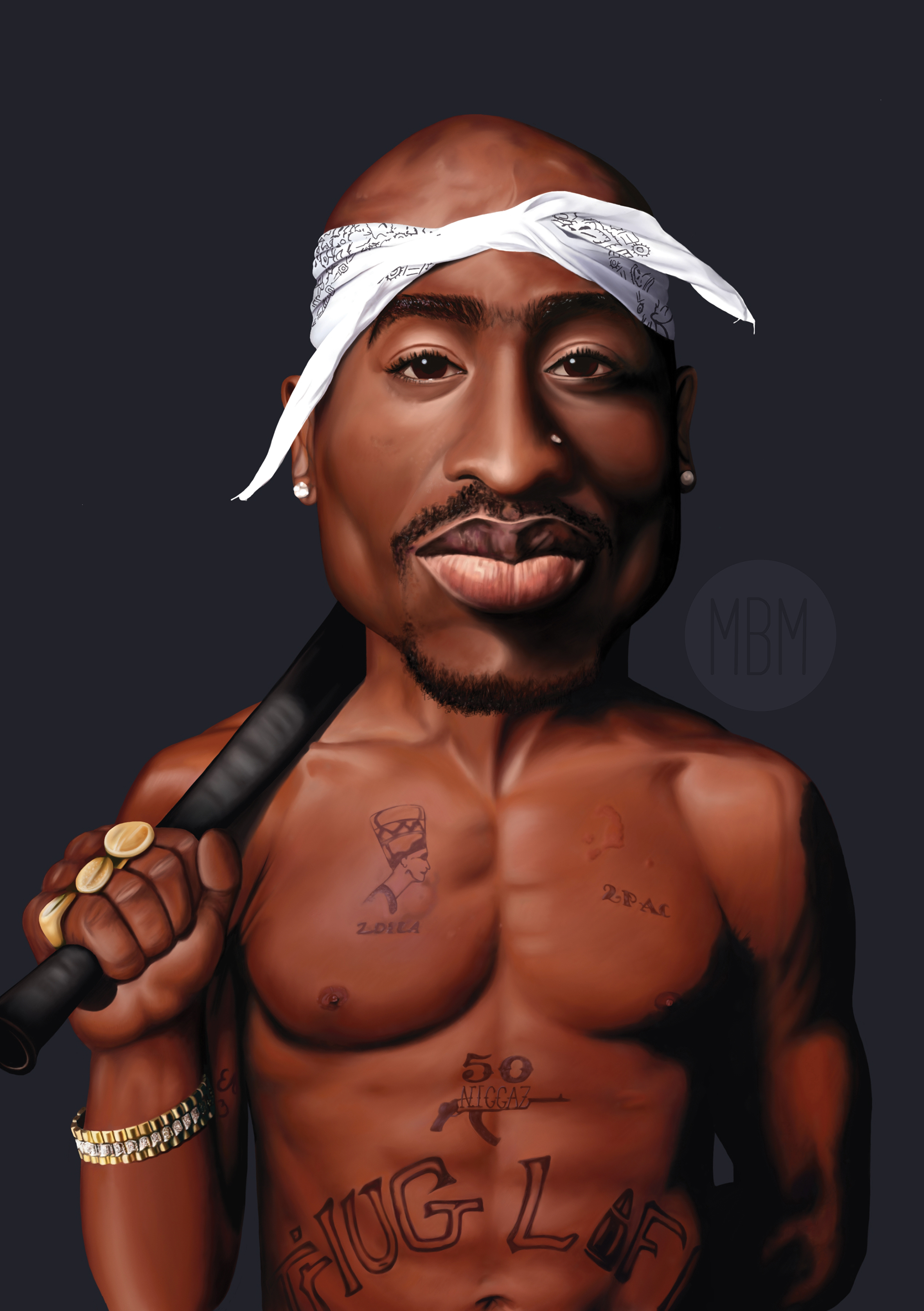 2362x3351 Tupac Shakur Digital Painting - Tupac Shakur Painting