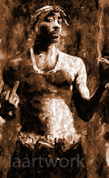 368x600 Tupac Shakur Painting Canvas Music Art Poster Print - Tupac Shakur Painting