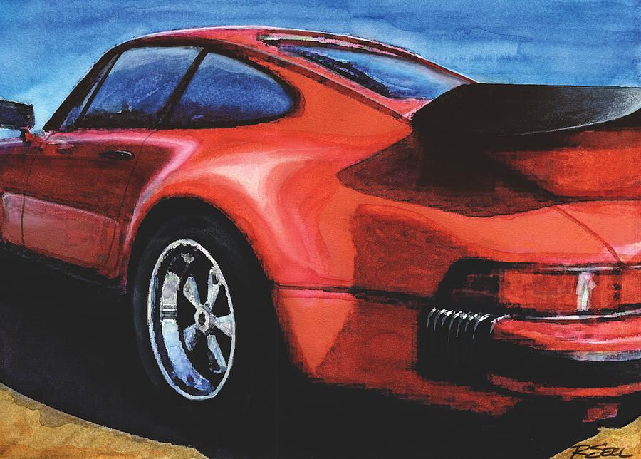 900x644 Red Porsche 930 Turbo Painting - Turbo Painting
